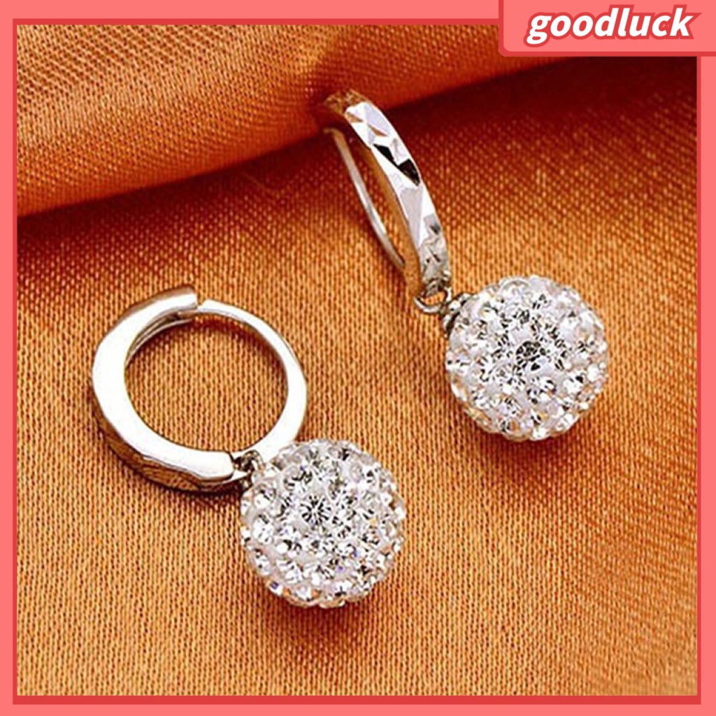 Khuyên Tai Tròn Đính Đá Kiểu Dáng Thời Trang Cho Nữ