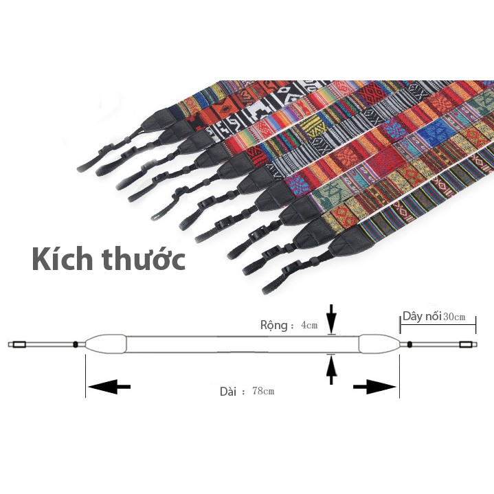 Dây đeo máy ảnh thổ cẩm