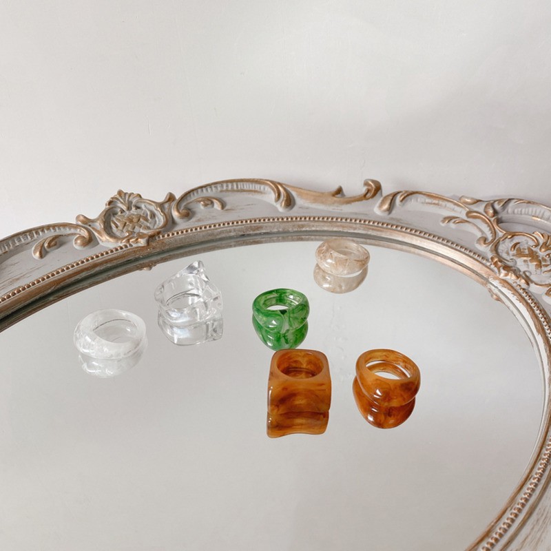 Nhẫn Chất Liệu Bằng Nhựa Acrylic Đơn Giản Cá Tính Thời Trang Hàn Quốc