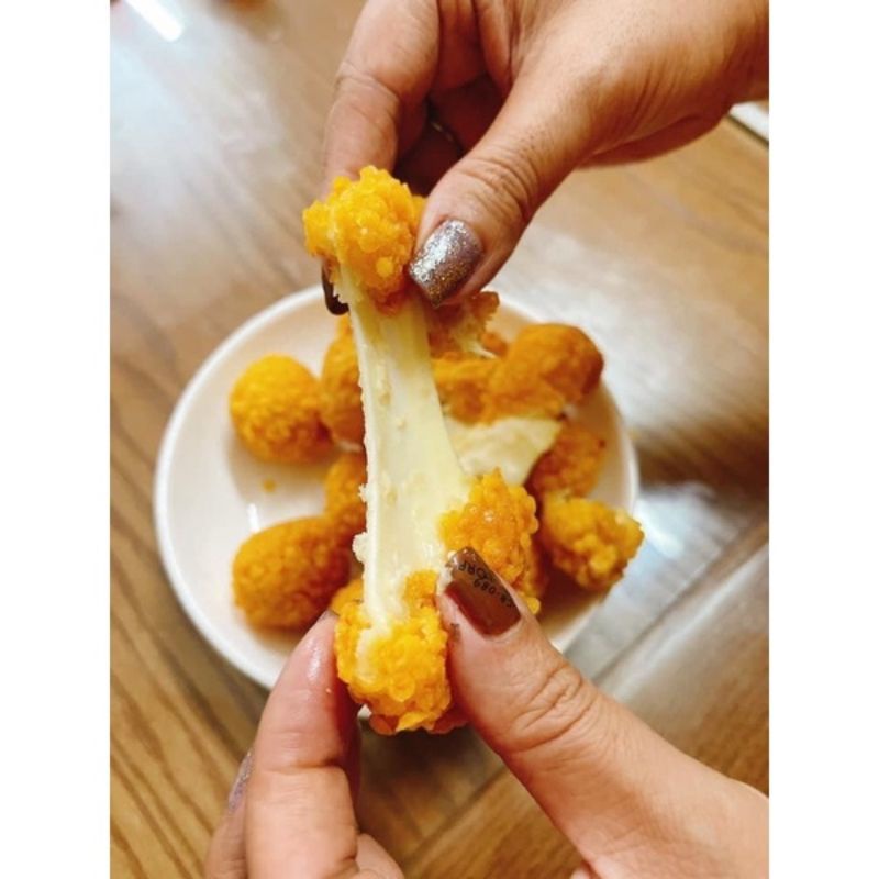 Khay 500gr Phô Mai Viên chiên giòn kéo sợi mozzarella chesse ball