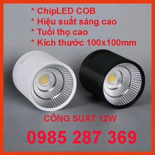 Đèn ống bơ CS 12W - Đèn downlight lắp nổi CS 12W - Chip Led COB tiết kiệm điện mặt trong