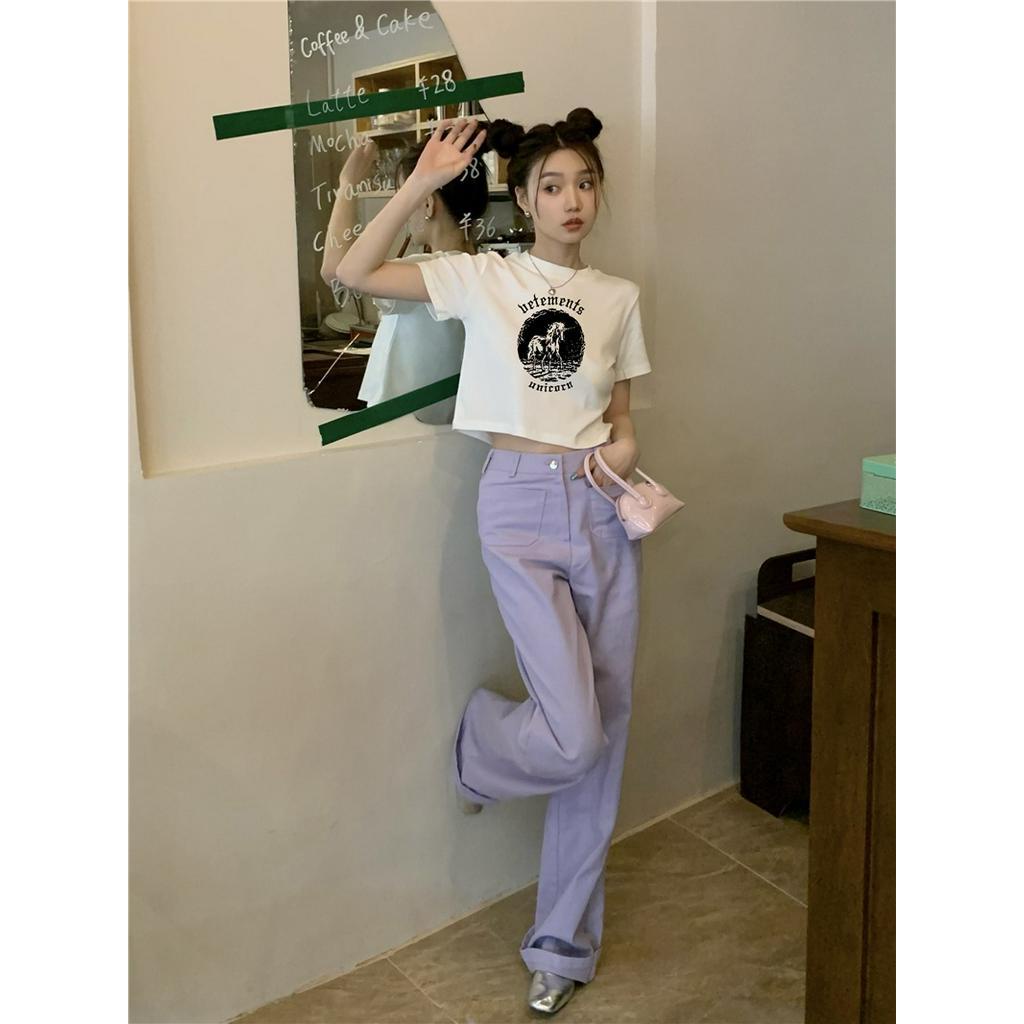 Áo thun tay ngắn Peppermint 51286 dáng ôm in họa tiết thời trang