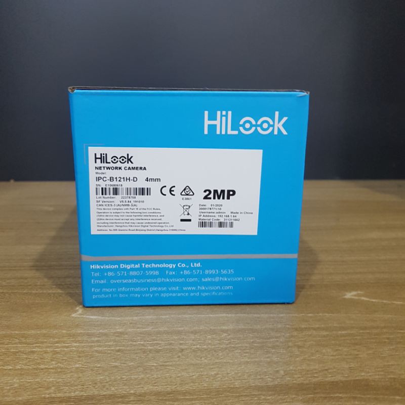 Camera IP hồng ngoại 2.0 Megapixel HILOOK IPC-B121H-D - Hàng chính hãng