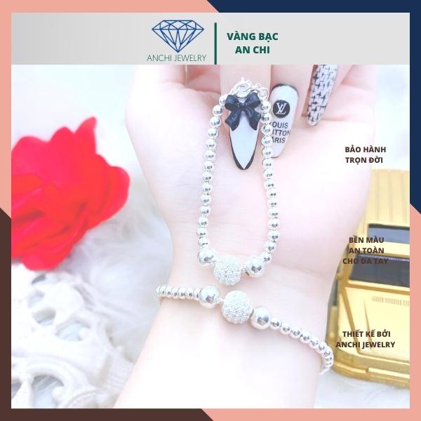 Lắc tay bi bạc cho mẹ và bé, chuẩn bạc ta sáng đẹp không đen xỉn, Anchi Jewelry