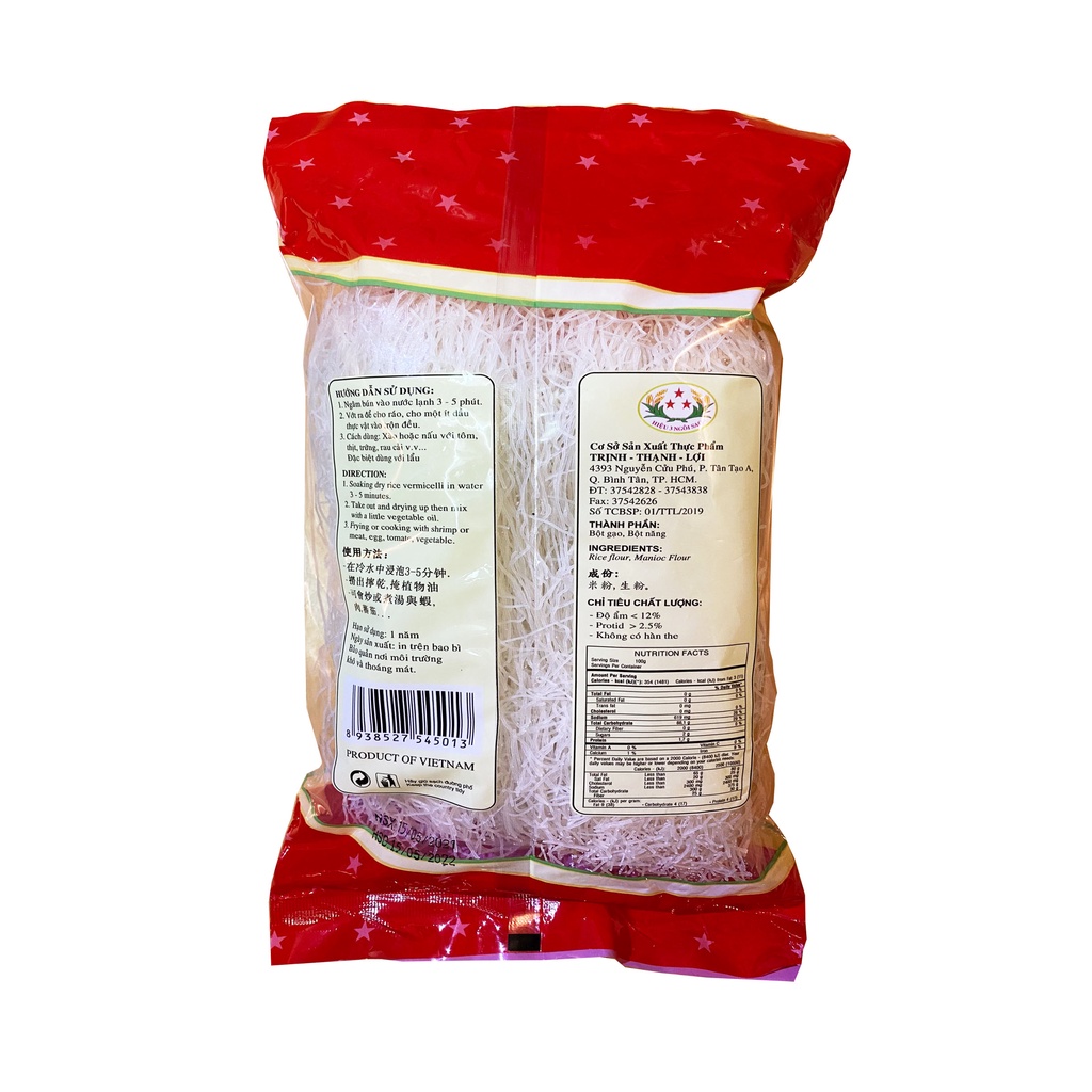 Bún Khô / Bún Gạo Sạch Thương Hiệu Ba Sao Gói 250g | BigBuy360 - bigbuy360.vn