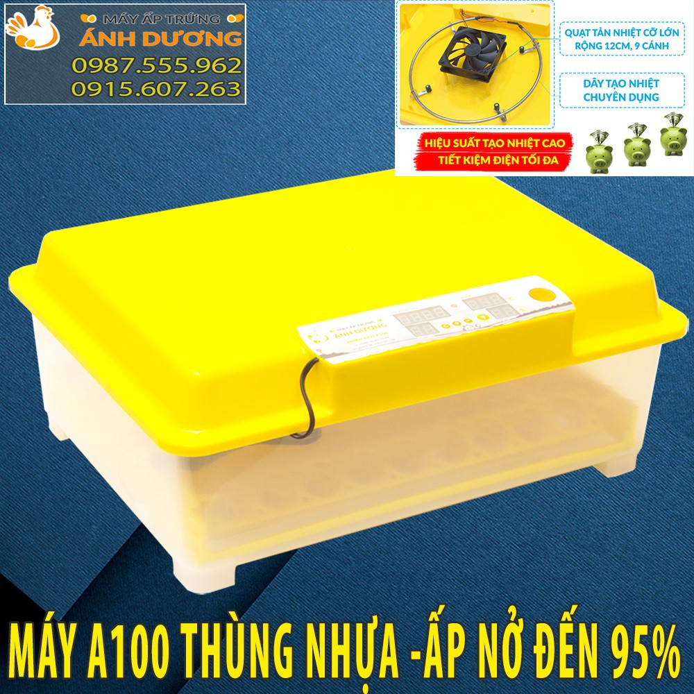 Máy Ấp Trứng Ánh Dương A100 - Ấp Tự Động 54 Quả - Lắp Đặt Sẵn - Tự Động Hoàn Toàn