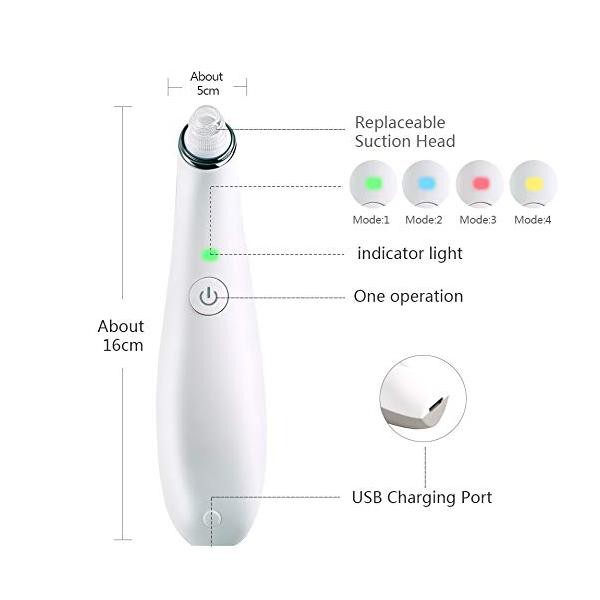 Máy hút mụn Black Head Detector chính hãng - nhiều chế độ - tặng kèm 3 đầu hút - chạy pin AA