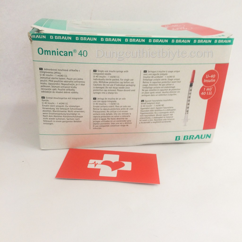 [Mã 153FMCGSALE1 giảm 10% đơn 250K] BƠM TIÊM TIỂU ĐƯỜNG - THẨM MỸ OMNICAN 1ml/40 I.U (kim đỏ)