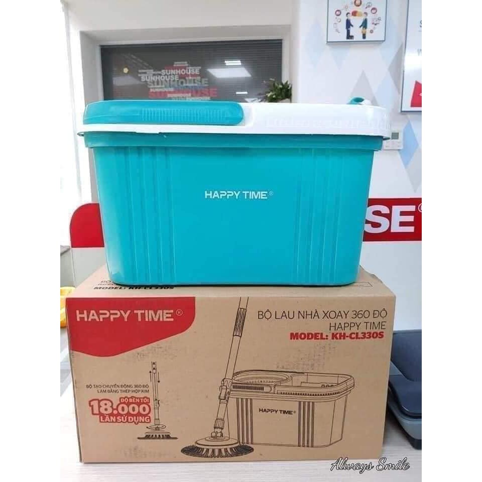 BỘ LAU NHÀ XOAY 360 ĐỘ HAPPY TIME (THUỘC TẬP ĐOÀN SUNHOUSE) (KÈM 2 BÔNG LAU)