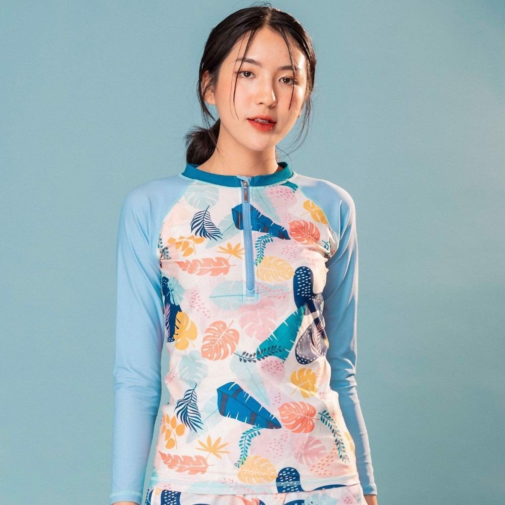 Áo Bơi Nữ Tay Dài - Zips Ice Tropical Sobie - Hàng mới về