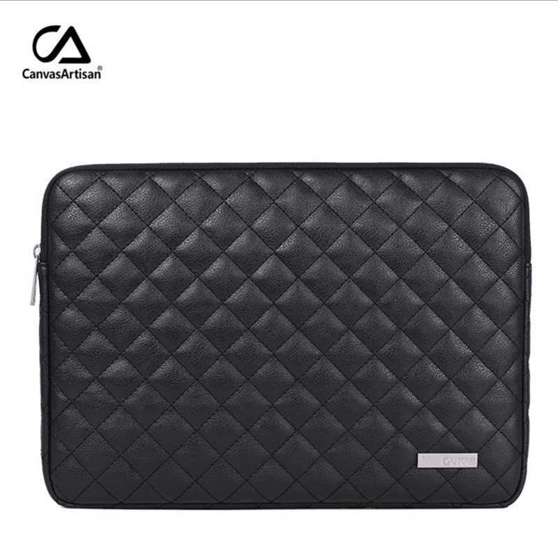 CanvasArtisan Túi đựng laptop chất liệu da PU họa tiết kim cương chống nước cao cấp