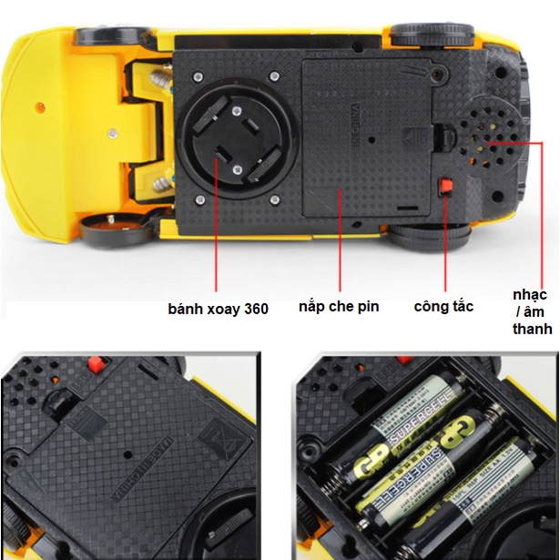 Đồ Chơi Mô Hình Xe Hơi Biến Hình Robot Bumblebee Xài Pin Phát Nhạc quà tặng cho bé