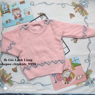 Áo len cho bé, áo len cho bé trai, áo len cho bé gái, len lông thỏ hồng xinh xắn 16-18kg