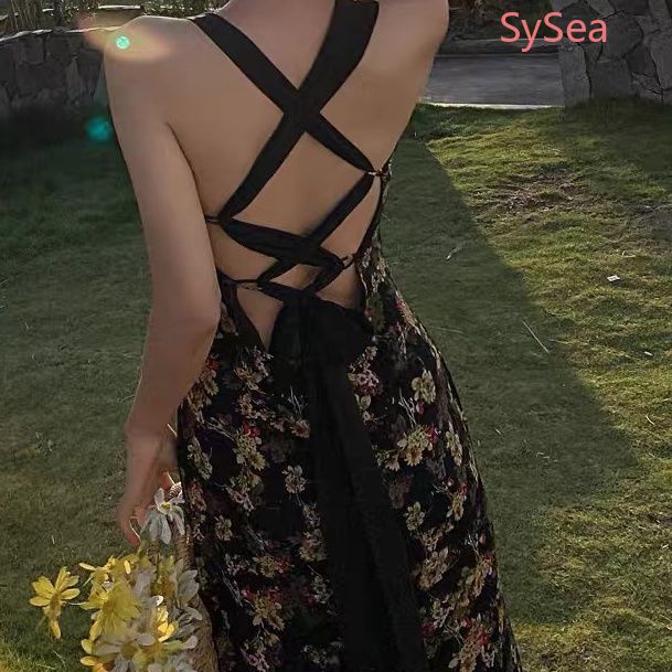 Đầm Hai Dây Họa Tiết Hoa Phong Cách Vintage Pháp Hợp Mùa Hè
