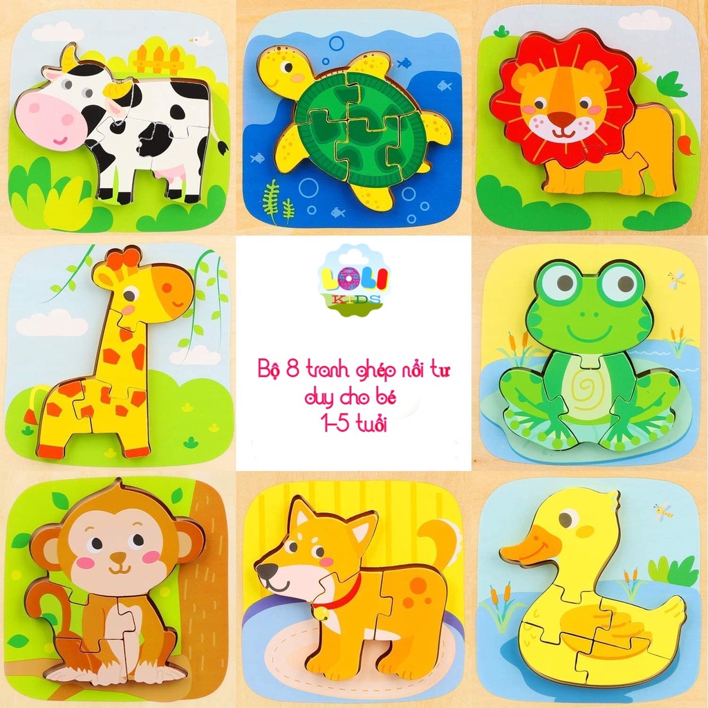 Đồ chơi Montessori cho trẻ - Đồ chơi giáo dục xếp hình bằng gỗ cho trẻ 1 2 3 4 tuổi