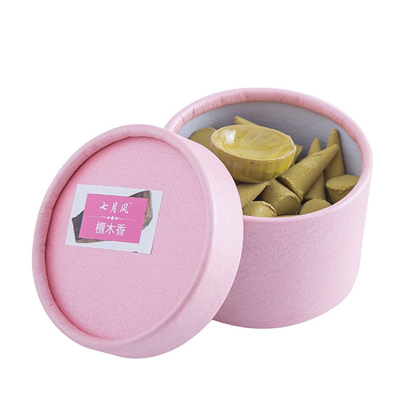 Hộp 50 nụ nhang trầm hương kèm khay đốt sứ