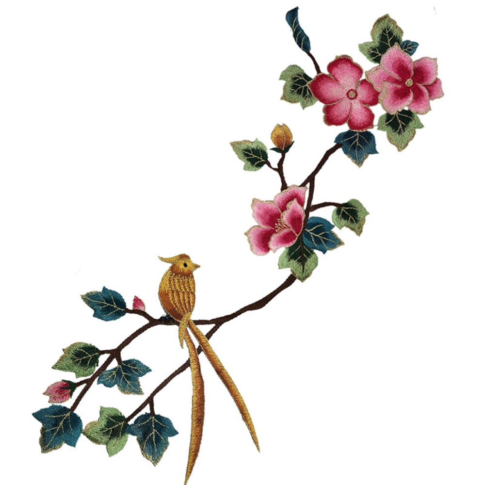 Set 2 Miếng Vá Quần Áo Hình Chim Và Hoa