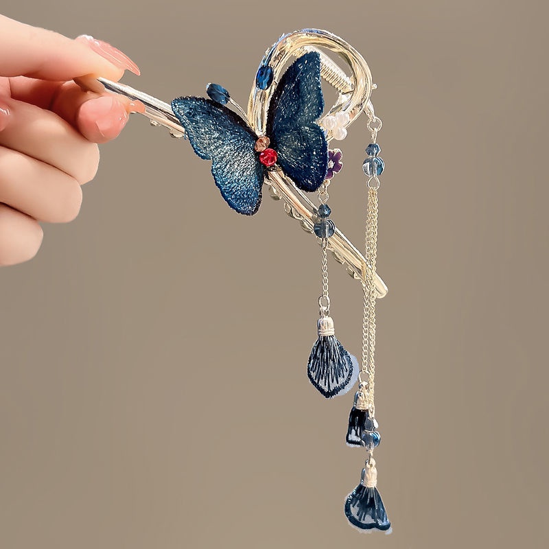 Kẹp Tóc Bướm Xanh Phong Cách Trung Hoa Cho Bé Gái