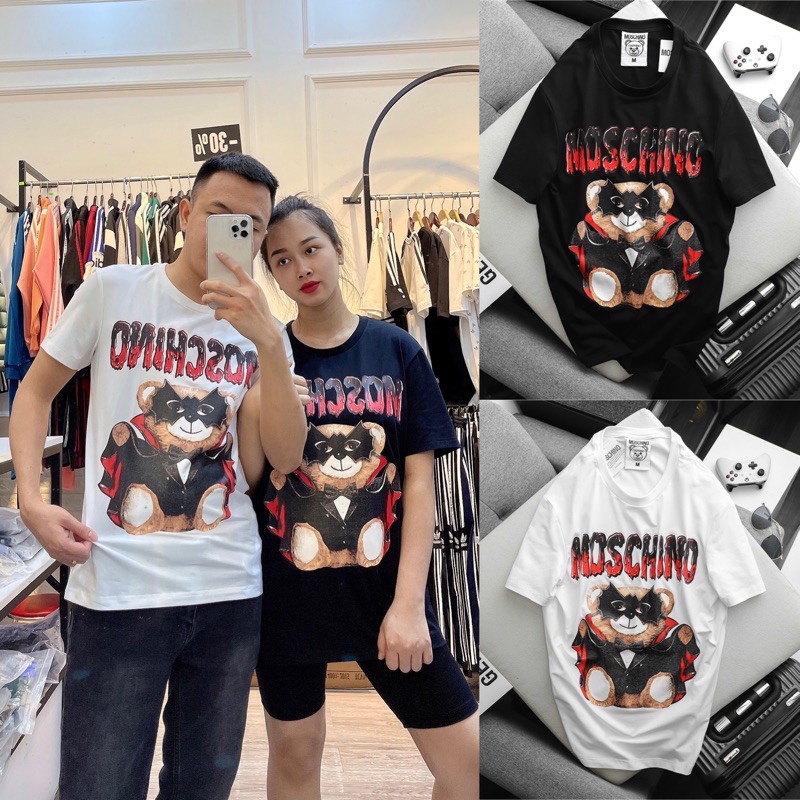 Áo Thun Moschino Gấu Đen Trắng Áo Phông Cao Cấp