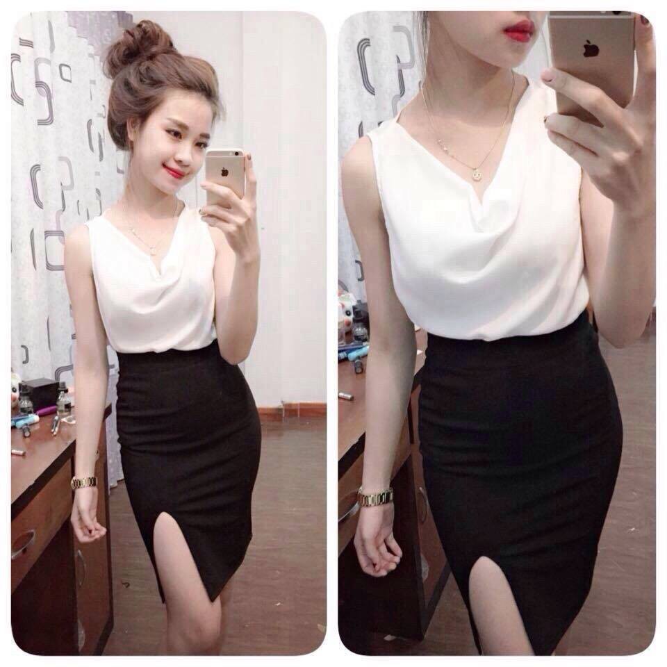 sét cổ đổ chân váy body