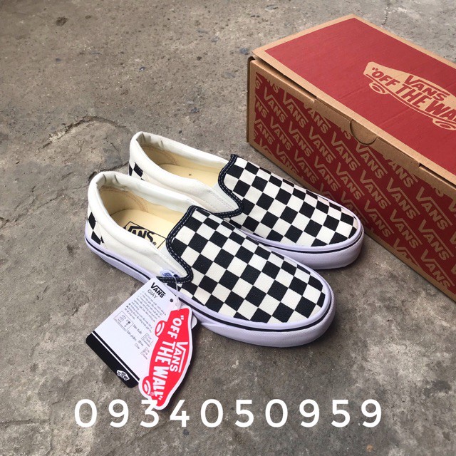 (Full box, tag + Ảnh thật) GIÀY SLIP-ON CHECKERBOARD