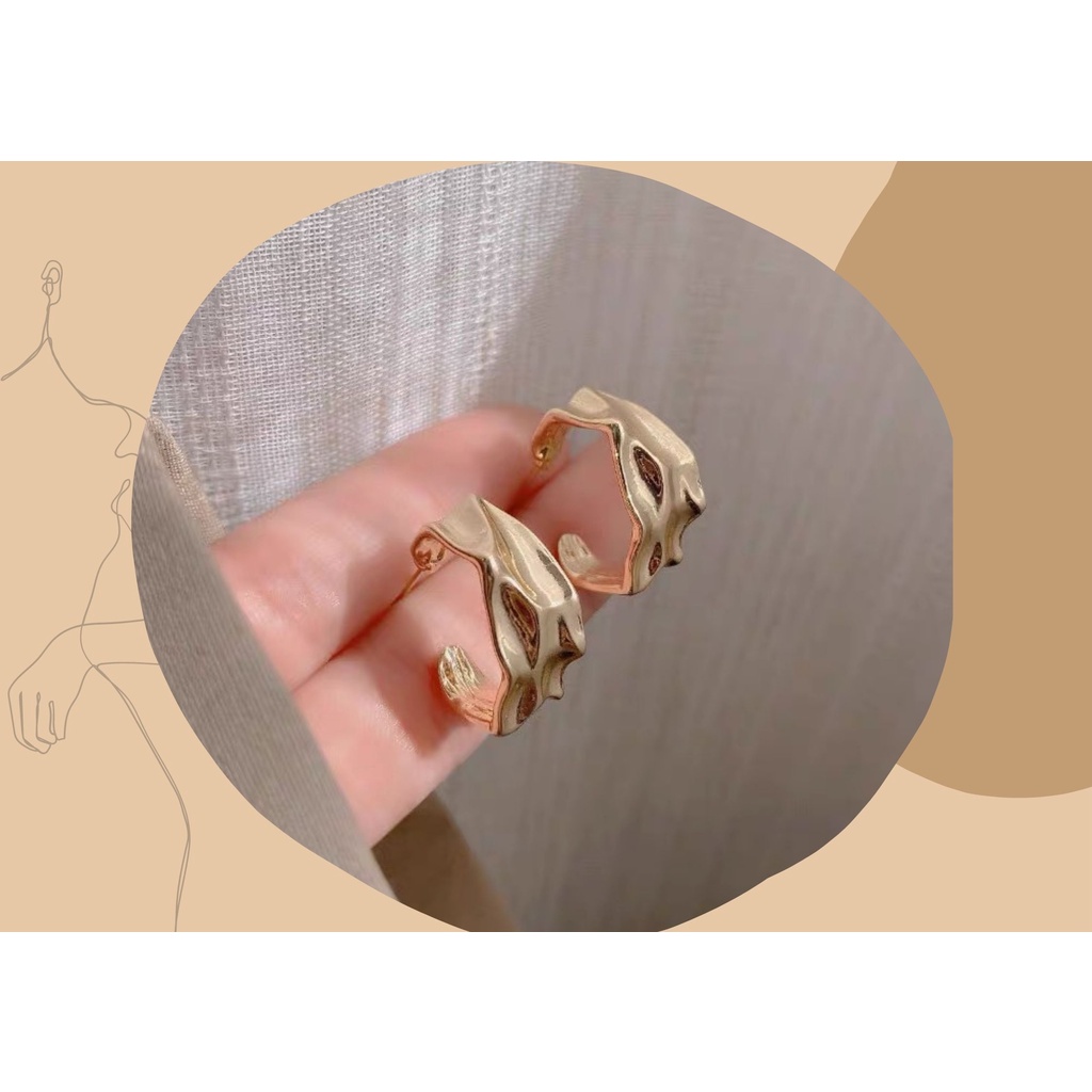 Bông Tai Nữ Mạ Bạc 925 Màu Vàng Thanh Lịch Cá Tính