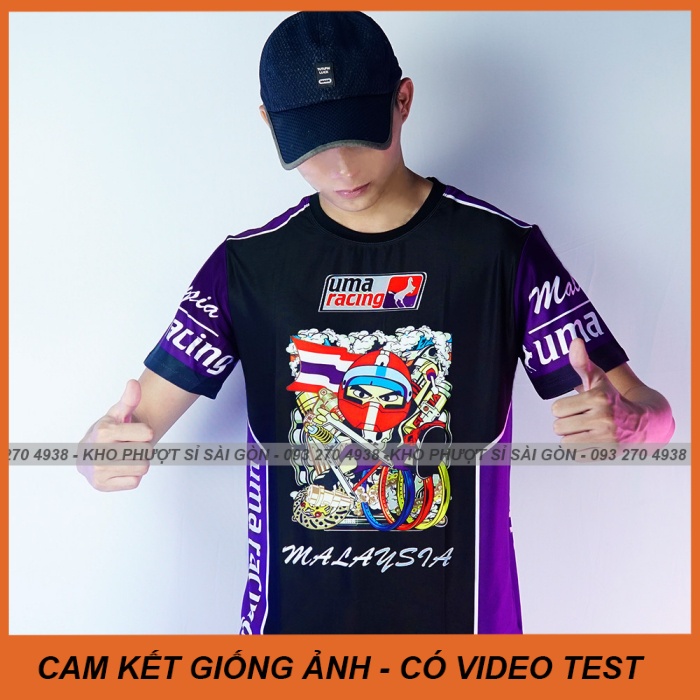 Kho Sỉ SG - Áo Uma Racing KYT - Áo thun nam ngắn tay Racing Uma hình tem xe cotton siêu rẻ