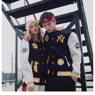 ÁO BOMBER DẠ MLB NY UNISEX NAM NỮ