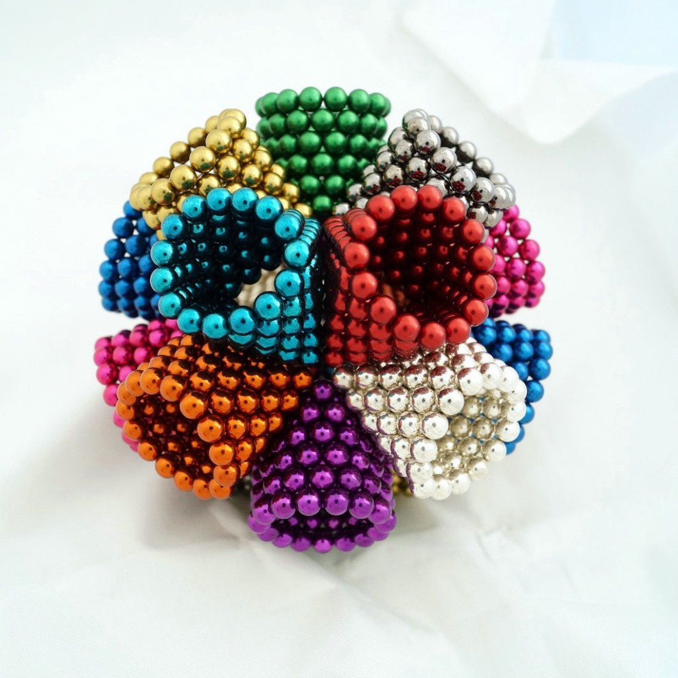 Nam châm bi 8 màu - Bucky ball 5mm (216 viên,6-8 màu), Bi nam châm tròn - bucky ball 5mm 8 màu giúp tăng khả năng tư duy