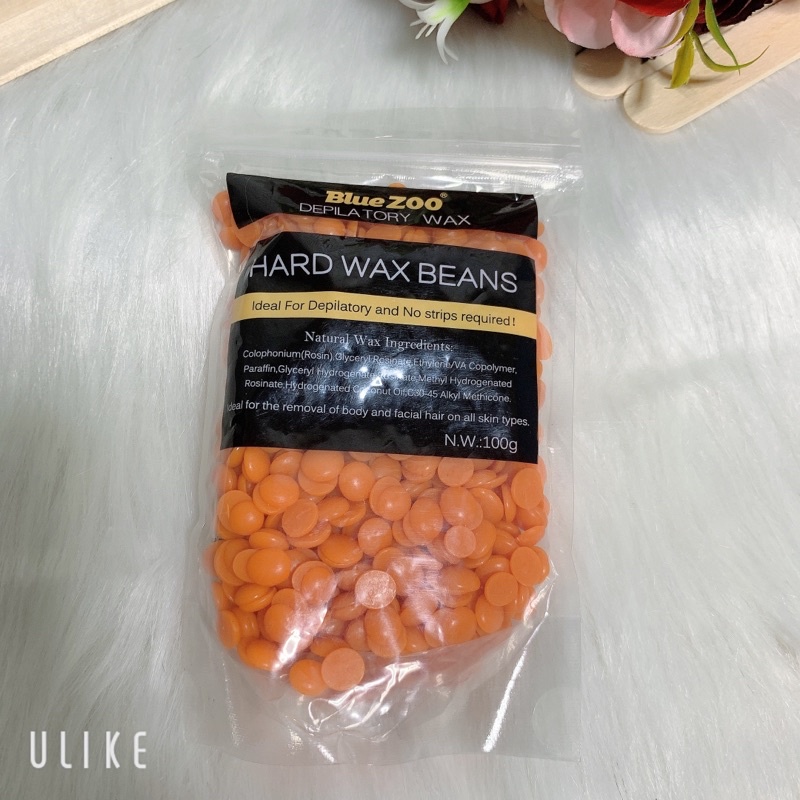 [Tặng que gỗ] Sáp wax lông NT cao cấp dạng hạt đậu Bluezoo gói 100g
