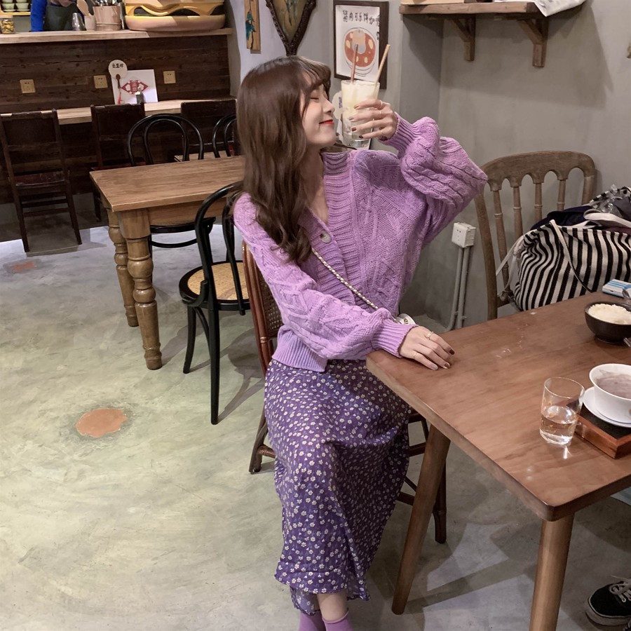 [Mã WARN25 giảm 25k đơn 200k] (Có Sẵn) Chân váy hoa nhí TÍM mộng mơ (video tự quay) | BigBuy360 - bigbuy360.vn