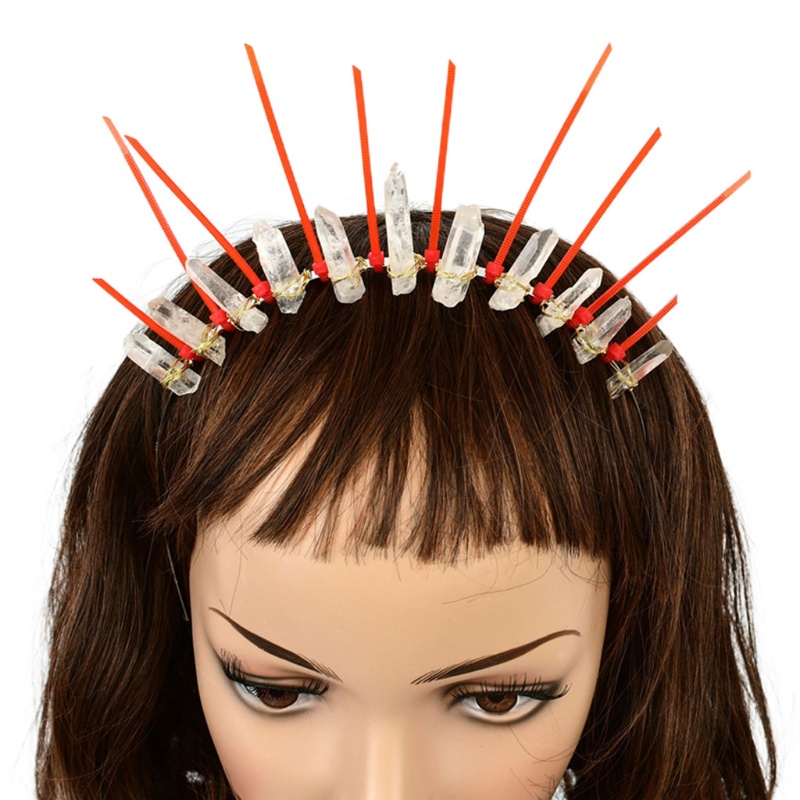 Vương Miện Cài Tóc Đính Đá Thạch Anh Pha Lê Nhiều Màu Phong Cách Vintage Châu Âu