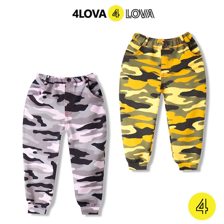 Quần thun jogger thu đông cho bé trai 4LOVA, chất nỉ cotton kiểu dáng khoẻ khoắn cá tính