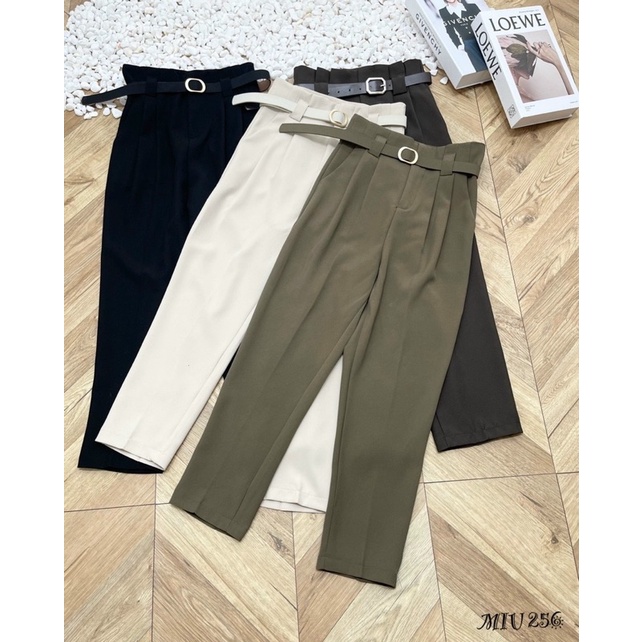 Quần baggy vải kèm đai mã 256 hàng QC