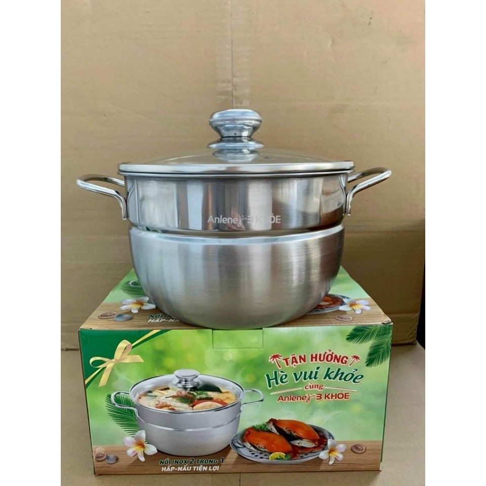 Xửng Hấp inox 2 tầng Anlene