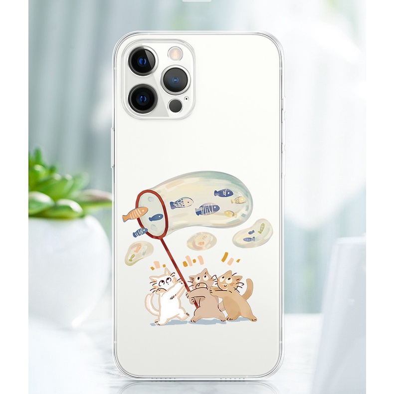 Ốp lưng Mèo hớt cá iphone 6/6s plus, 7/8 plus, X/Xs,Xr, XsMax , 11, Xr, 11pro, 11ProMax, 12/12pro, 12ProMax....(Free shi