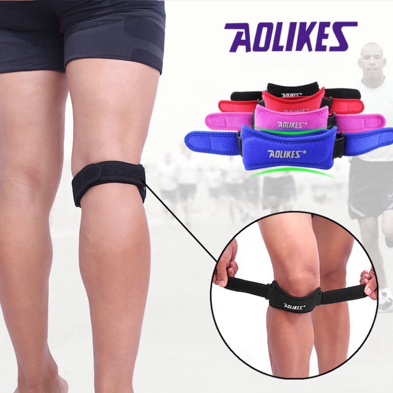 Đai Bó Gối Thể Thao, Băng Bảo Vệ Đầu Gối Silicon Aolikes Tập Gym Thể Hình Chạy Bộ Cao Cấp AL 7919