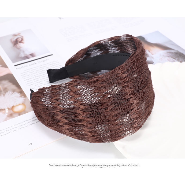 Bờm băng đô cài tóc ren bản to vintage dễ thương