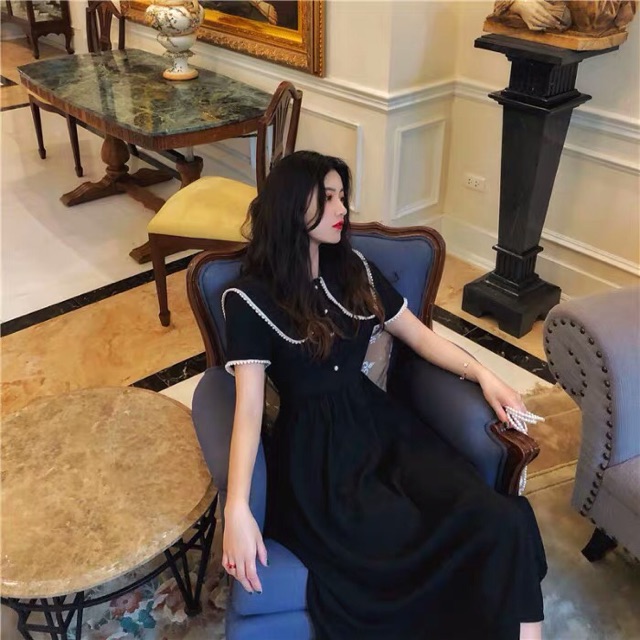 [Mã WAMT1505 giảm 10K đơn 0K] {Order bigsize,M-4Xl}Váy tiểu thư cổ đính hạt sang trọng | BigBuy360 - bigbuy360.vn