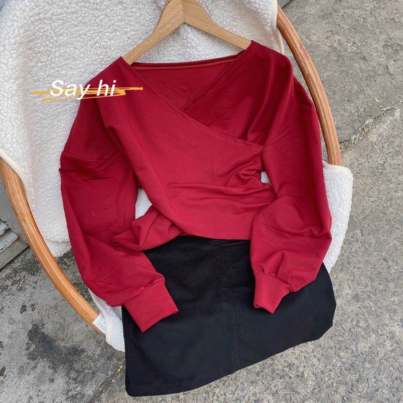 SET ÁO CHÉO ĐỎ + CHÂN VÁY ĐEN