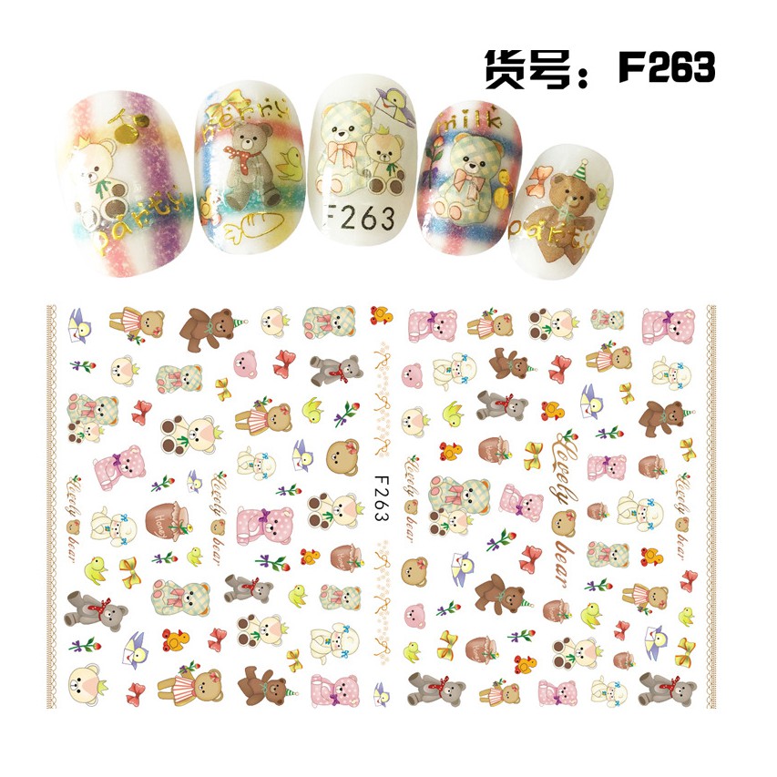 Sticker dán móng tay hoạ tiết hoạt hình cute