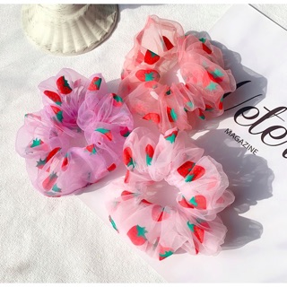 [HOT TRENT] Cột Tóc Scrunchies Dâu Tây Dễ Thương