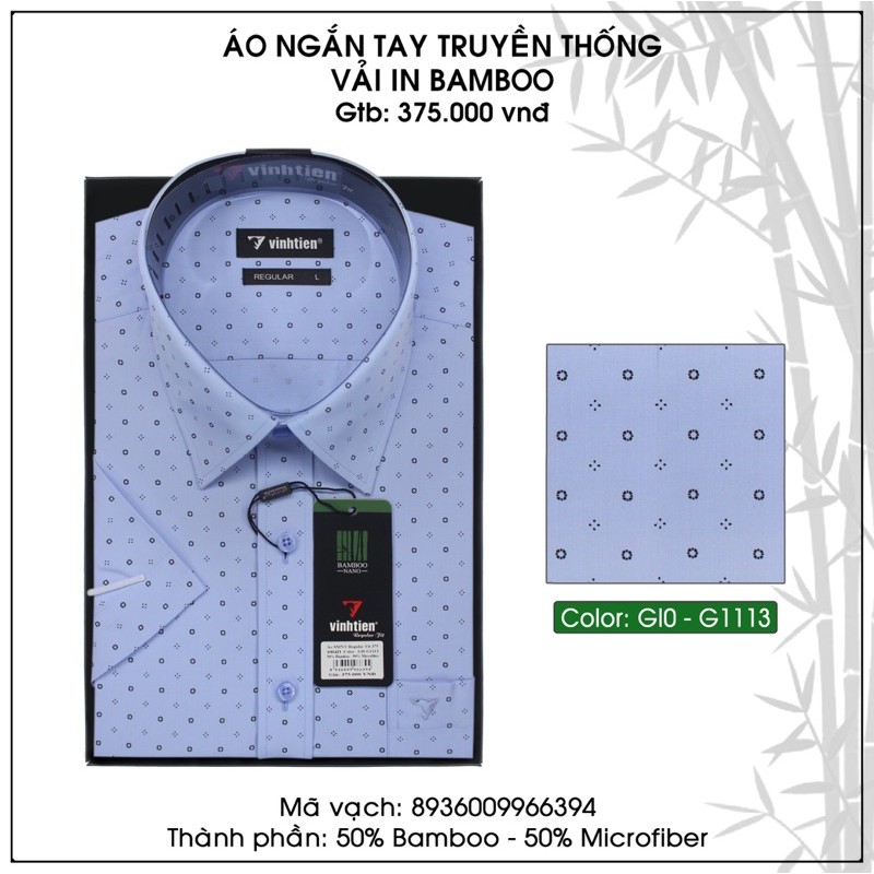 Áo Sơ Mi Ngắn Tay Bamboo Vạt Ngang Vĩnh Tiến 375 | BigBuy360 - bigbuy360.vn
