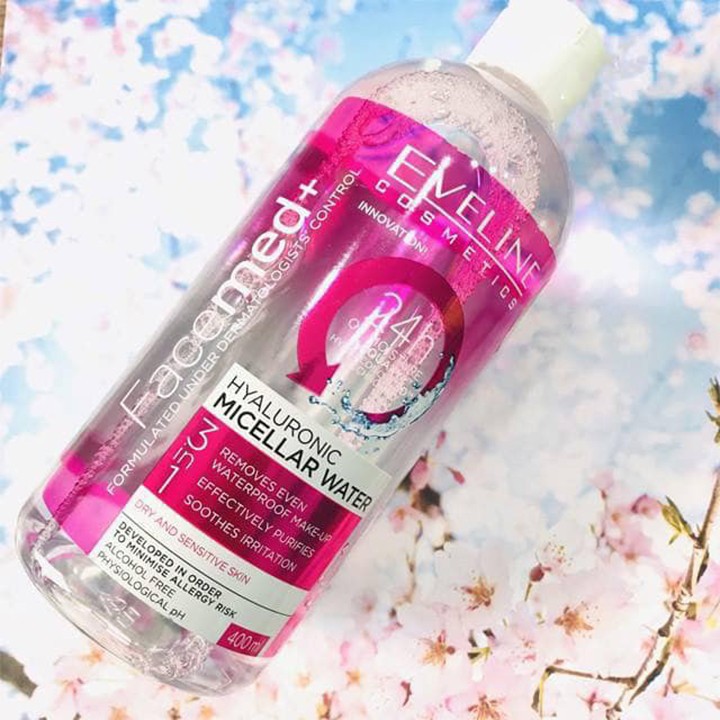 Nước tẩy trang không cồn dành cho da nhạy cảm Eveline Facemed+ dưỡng ẩm da 400ml