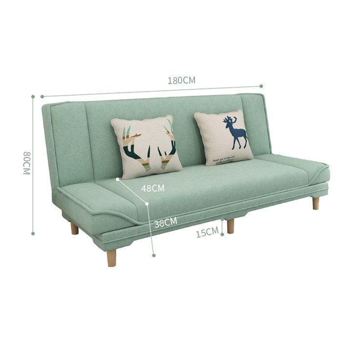 Giường Sofa  Gấp Gọn Thành Ghế Sofa - Giường Gấp Gọn Thành Ghế Đa Năng Phong Cách Hàn Quốc  (tặng kèm 2 gối )