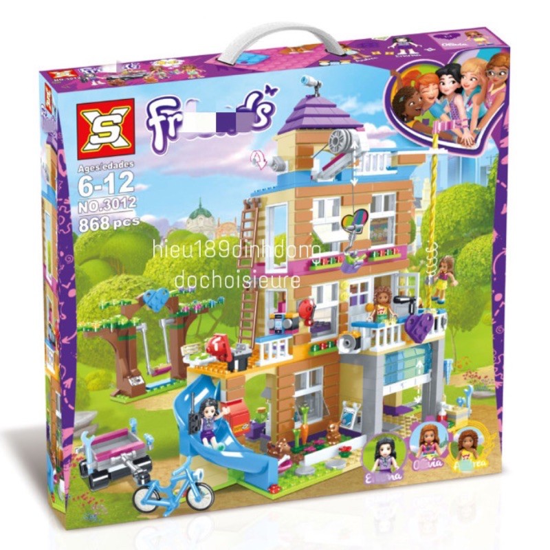 Lắp ráp xếp hình not Lego Friends 41340, Lepin 01063 Bela 10859 : Friendship House Ngôi nhà tình bạn