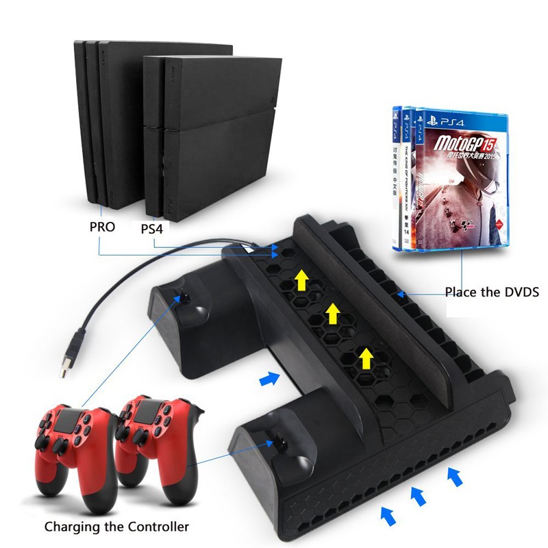 đế tản nhiệt máy Sony ps4 các đời đế dựng ps4 12xx chân đế Ps4 slim PS4 pro fan cooler stand Ps4 Pro Slim kệ Ps4 có quạt