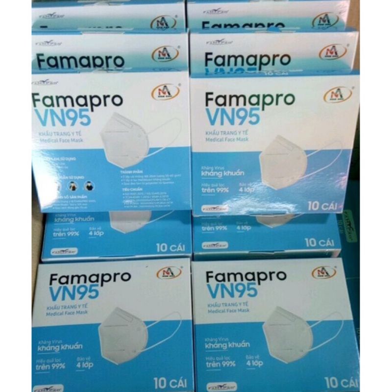 Khẩu Trang Kháng Khuẩn FAMAPRO VN95 New – (N95) Hàng VN 95 xuất khẩu chất lượng cao, ngăn bụi mịn, lọc khuẩn ≥95%