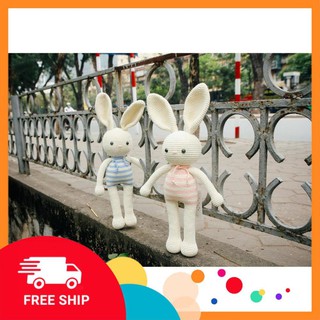 Bunny Handmade [Xả Hàng] Cặp thỏ kẻ – Toys made by The Bunny