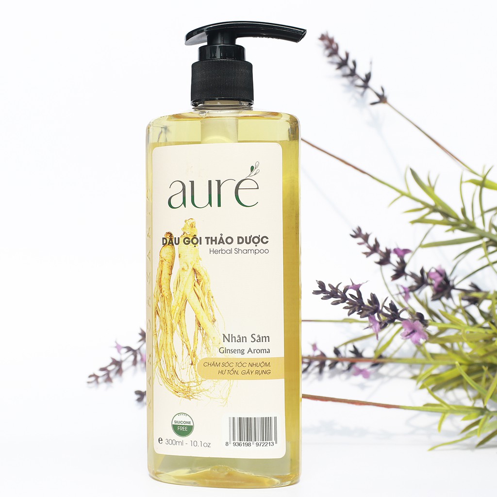 [ĐẶC BIỆT] AURÉ, Dầu gội thảo dược, CHAI 300ml, Chiết xuất 100% thiên nhiên, Giảm gàu, giảm tóc chẻ ngọn, hư tổn